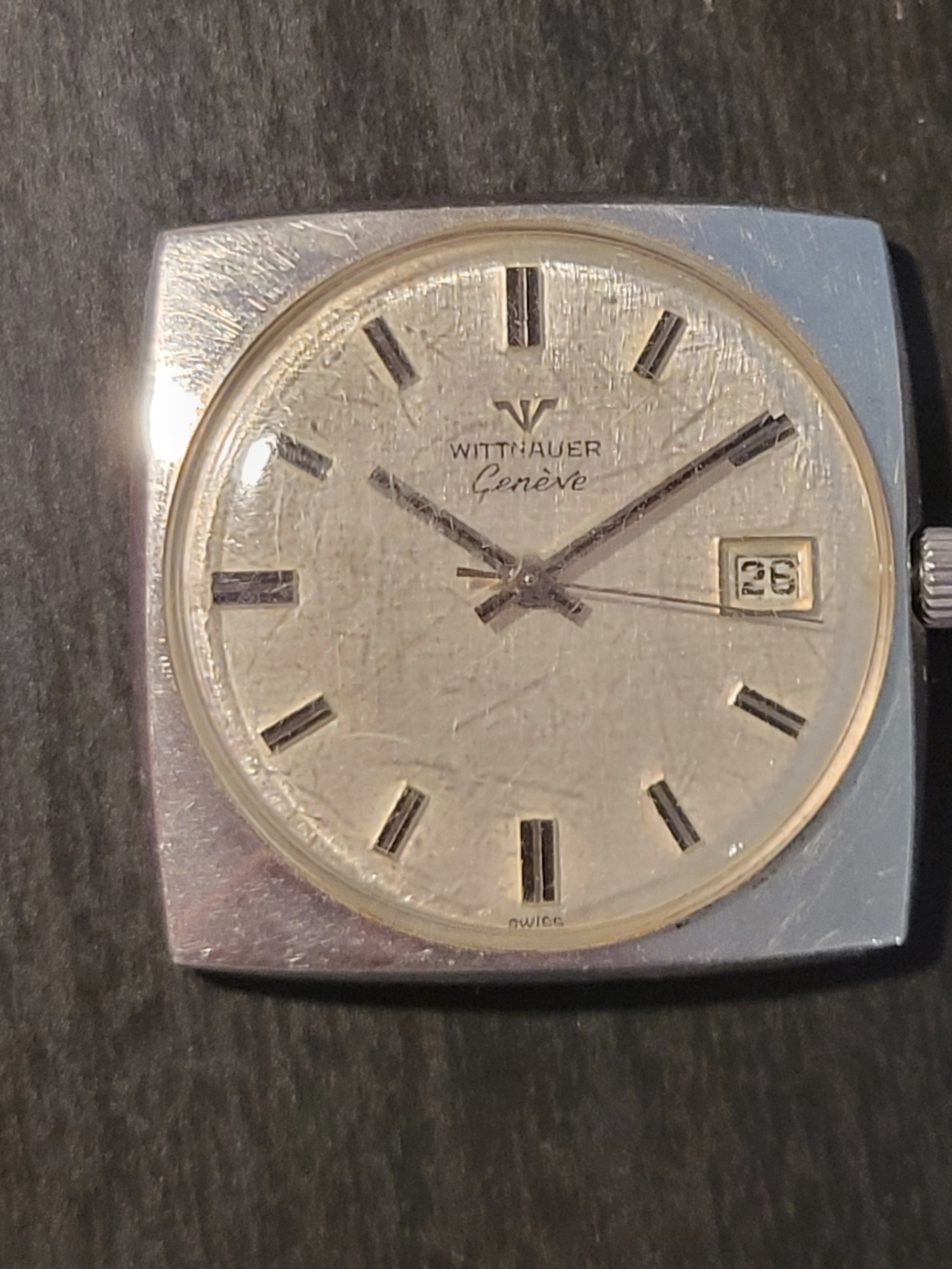 Wittnauer Genve Vintage Silver Dial Watch Head